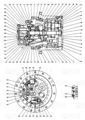 Болт-он 2441U829F1 SK120-3 Каталог двигателя экскаватора Travel Drive Совместим с различными марками и моделями экскаваторов