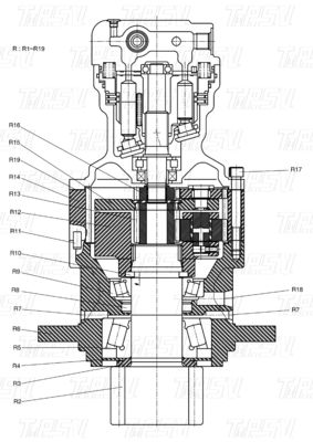 K1045875 DH80 экскаватор Свинг Драйв каталог настраиваемые цвета