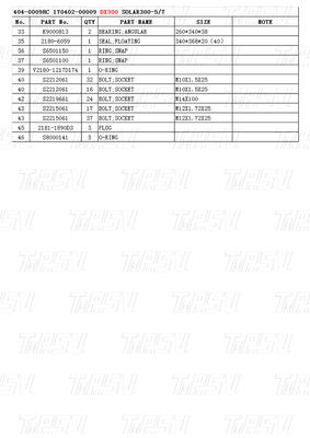 404-00098C 170402-00009 ПРАВОЧЕСКОЕ ПРИМЕЧАНИЕ ДЛЯ ДУСАН КАТАЛОГ DX300 SOLAR300-5/7