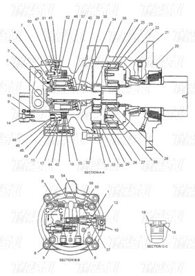 Каталог на заказ цвет экскаватор качающий приводы редуктор 312-6319 E308D