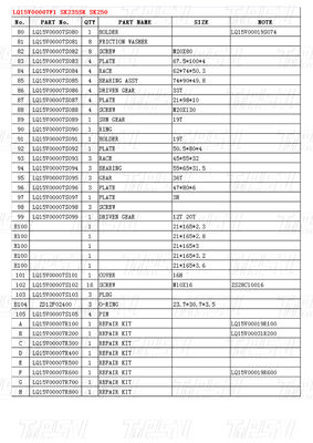 SK235 Гидравлические путевые моторы привода для экскаваторов Kobelco Catalog LQ15V00007F1