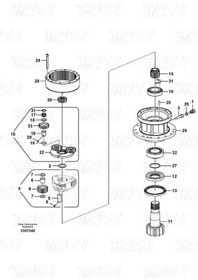 EC140B Экскаватор Планетарный коленчатый редуктор для Volvo Catalog VOE14507900