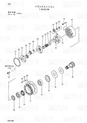 Торт на экскаваторе Каталог гигантских приводов EX55UR-3 ZX55UR ZX55UR-HHE 4421990