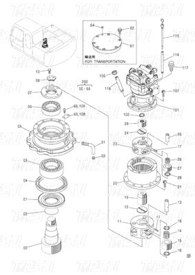 Болт на стале Планетарный экскаватор Swing Gearbox Drive Каталог 9196343 ZX120