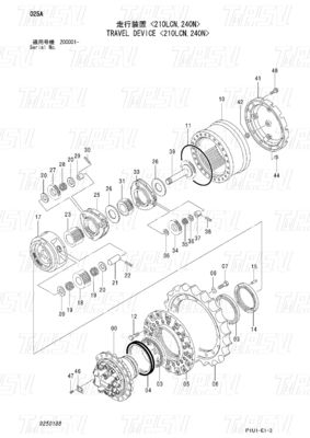 9250188 9269199 Настройки Цвета ZX200-3 экскаватор Путешествие Финальный привод Каталог Моторный привод