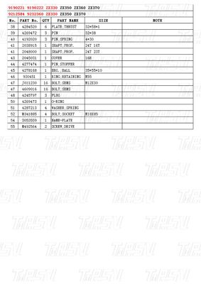 Экскаватор Black ZX330 ZX350 ZX360 ZX370 Travel Motor Drive Catalog Гидравлический привод 9190221 9190222 9212584 9232360