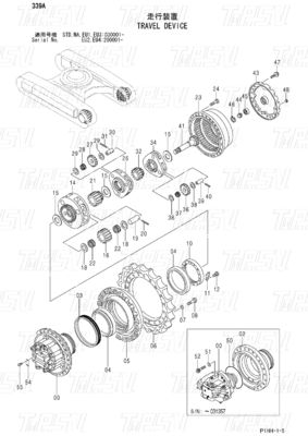Экскаватор Black ZX330 ZX350 ZX360 ZX370 Travel Motor Drive Catalog Гидравлический привод 9190221 9190222 9212584 9232360