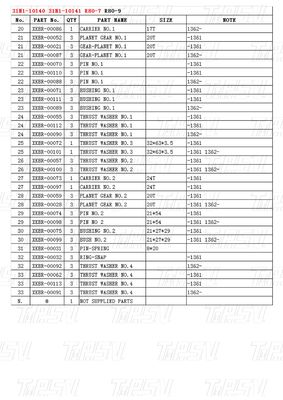 31N1-10140 31N1-10141 R80-7 Экскаватор Каталог планетарного редуктора Тип варьируется в зависимости от модели
