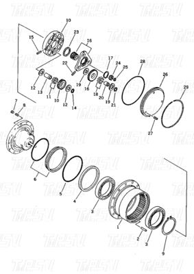 20N-60-41205 20N-60-31200 Болт на экскаваторе PC15-1 Финальный привод с планетарным редуктором