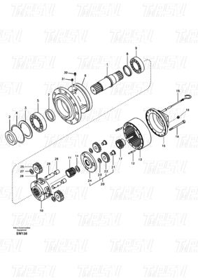 Деревянная коробка упаковки VOE14619955 VOE14630401 EC360B Каталог экскаватора Swing Drive с черным цветом