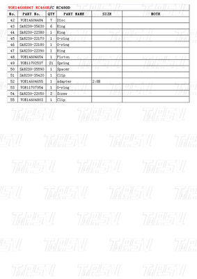 Обустроенные цвета VOE14608847 Экскаватор Двигатель каталога Коробка передач