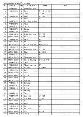 Обустроенные цвета VOE14608847 Экскаватор Двигатель каталога Коробка передач