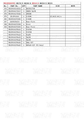 Ремонтные машины YN15V00037F2 SK210-8Грабитель Путешествия Drvie Каталог Части в транспорте Упаковка Деревянная коробка