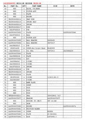 Установка Блот-на LQ15V00007F2 экскаватор путевой привод Каталог варьируется в зависимости от модели