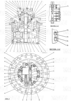 Черный цвет LC15V00026F1 SK350-8 Каталог деталей экскаватора