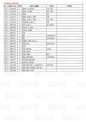Застежка варьируется в зависимости от модели 11C0164 CLG225C Каталог колебательного привода экскаватора