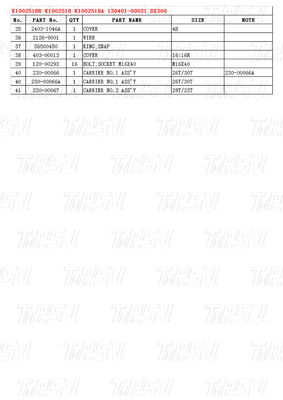K1002518B K1002518 K1002518A 130401-00021 DX300 Каталог колебательного привода экскаватора с различными моделями экскаваторов