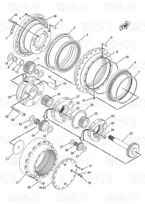 102-6500 E315-A Каталог экскаватора Travel Drive